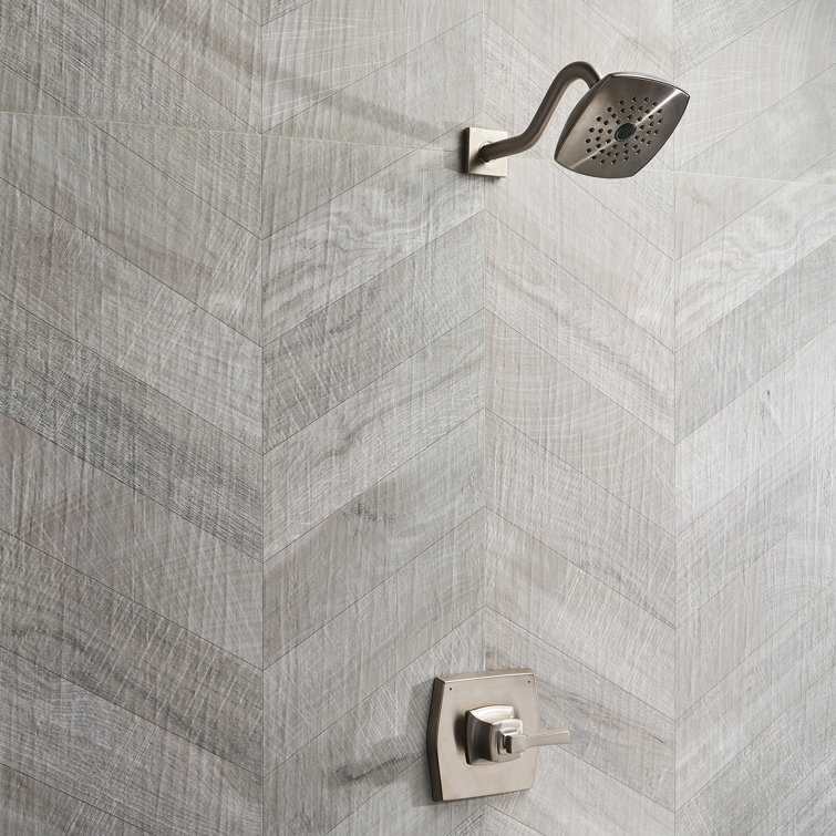 Auburn Chevron Gray 24 in. x 48 in. Matte Porcelain Floor and Wall Tile