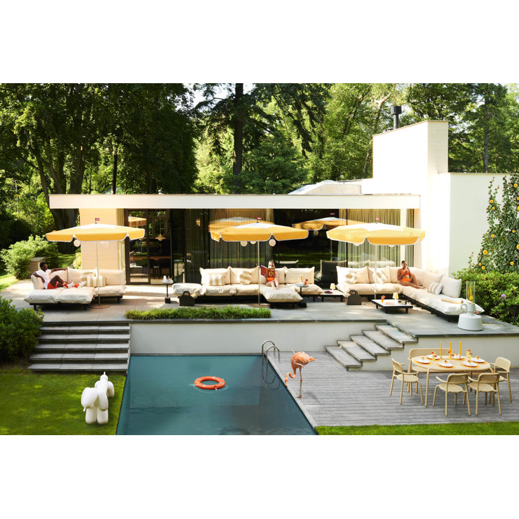 Minimalist Thunder Gray Modular Outdoor Sofa with UV-Resistant Cushions