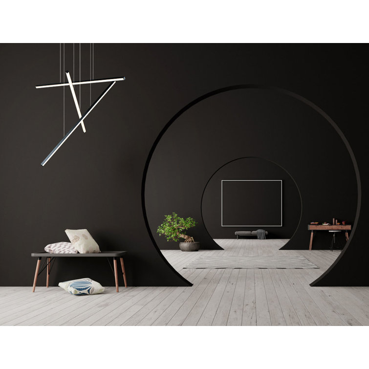 Natick Black Aluminum 3-Light LED Cluster Pendant
