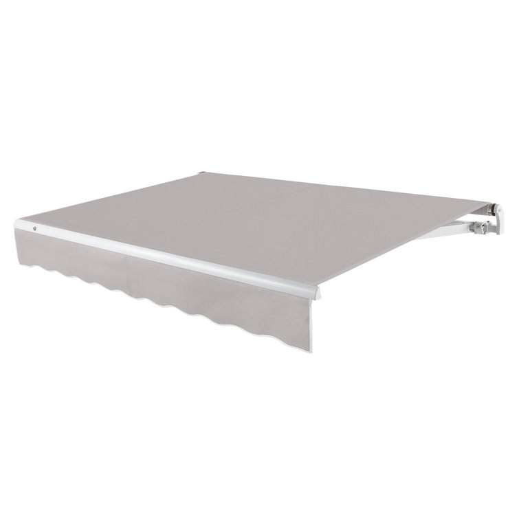 Cream Fabric Retractable Patio Awning with Aluminum Frame