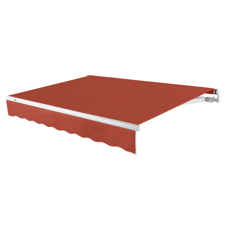 Cream Fabric Retractable Patio Awning with Aluminum Frame