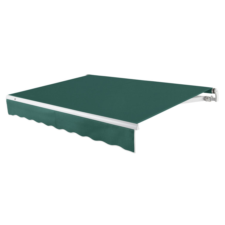 Cream Fabric Retractable Patio Awning with Aluminum Frame