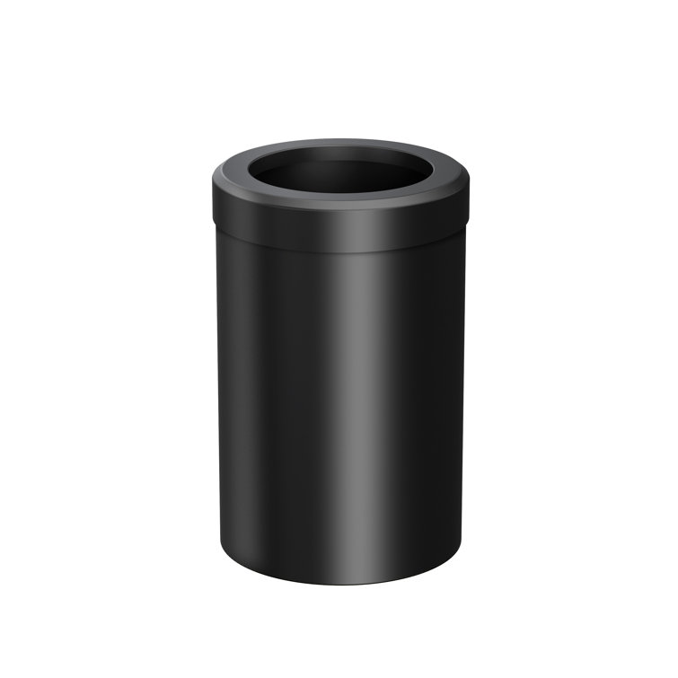 Matte Black Stainless Steel Round Waste Basket with Removable Lid