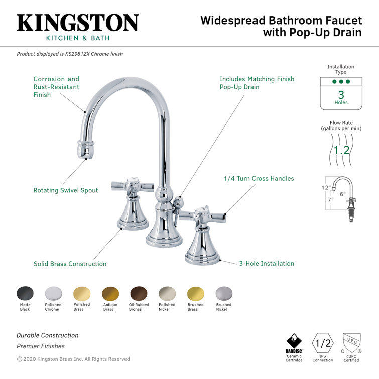 Millennium Polished Brass Widespread Bathroom Faucet