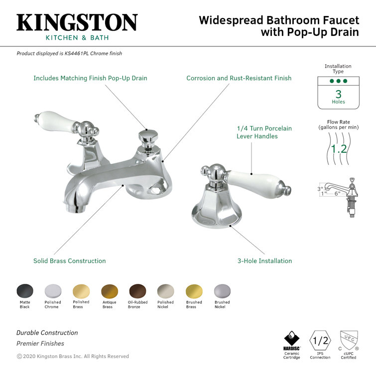 Elegant Traditional Brushed Nickel Widespread Bathroom Faucet with Dual Lever Handles