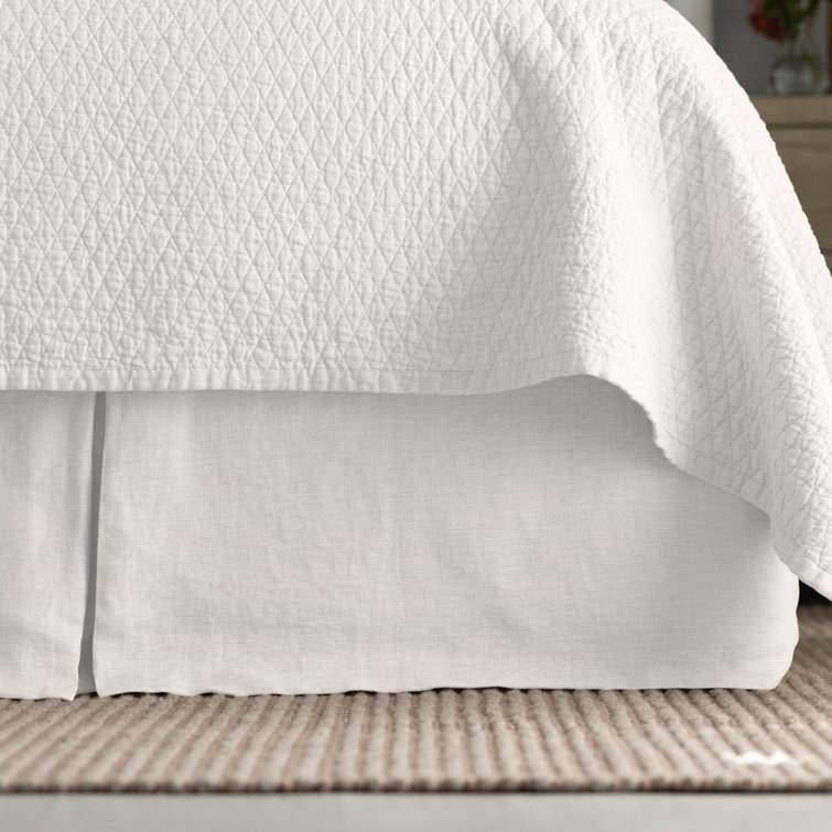 White Hemp Tailored Machine Washable Bed Skirt