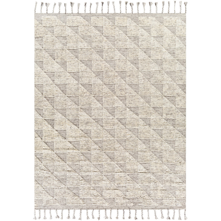 Ivory Hand-Knotted Wool 4' x 6' Area Rug