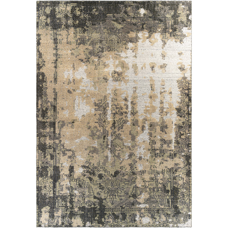 Gray Hand-Knotted Wool Rectangular 6' x 9' Area Rug