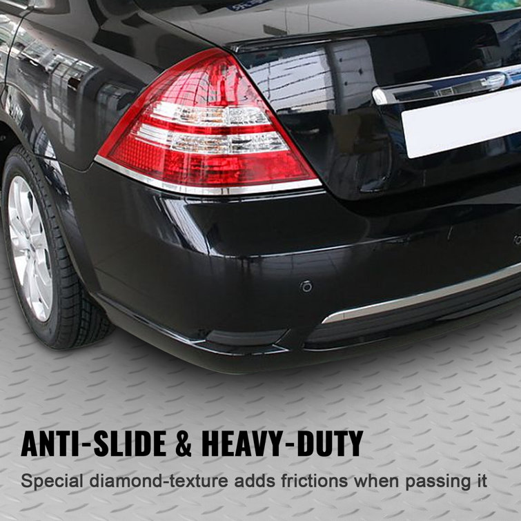 Silver Textured Vinyl Garage Floor Mat with Anti-Slip Surface