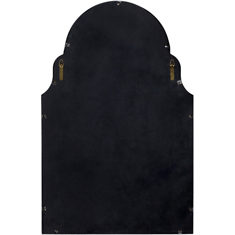 Crowned Top Antique Silver and Gold Wood Wall Mirror