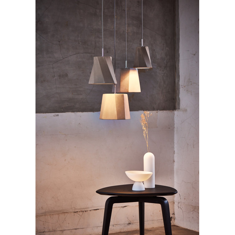 Castle Rock 7.9" Aluminum Drum Pendant with Concrete Shade