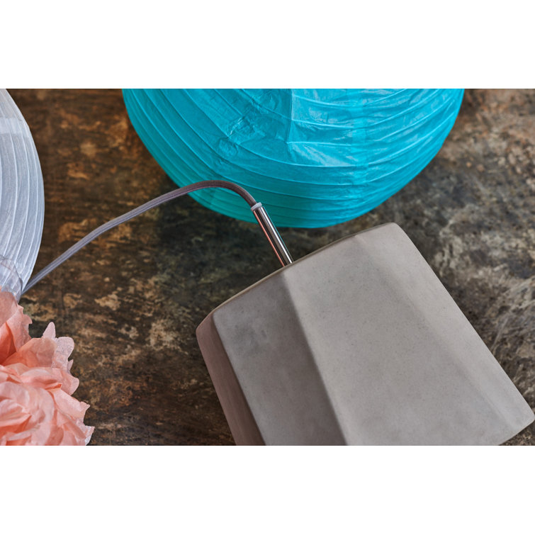 Castle Rock 7.9" Aluminum Drum Pendant with Concrete Shade