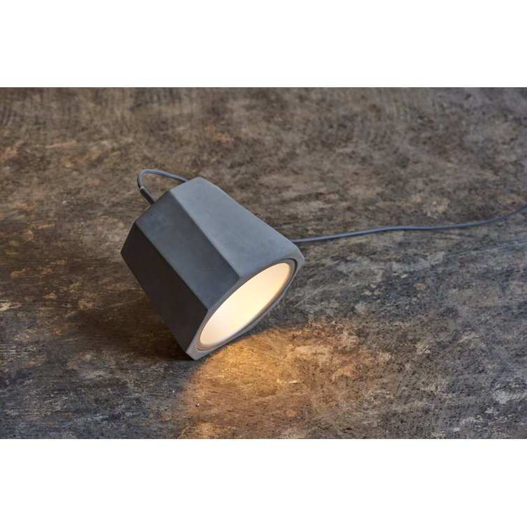 Castle Rock 7.9" Aluminum Drum Pendant with Concrete Shade