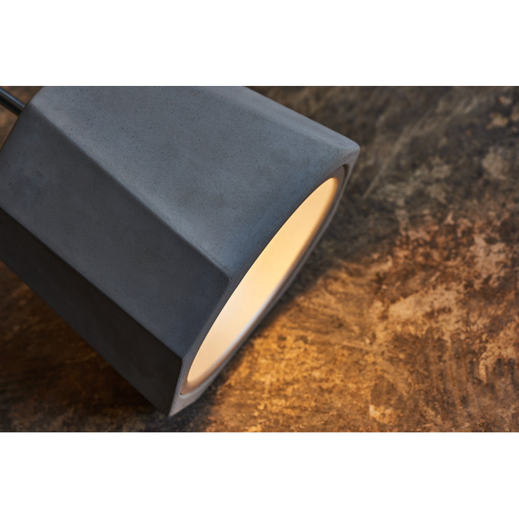 Castle Rock 7.9" Aluminum Drum Pendant with Concrete Shade