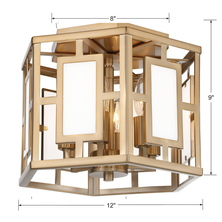Vibrant Gold Glass Drum 6-Light LED Flush Mount