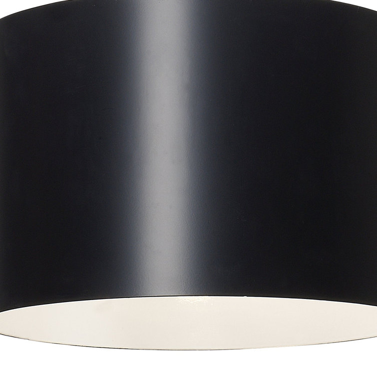Mini Alston Drum Pendant in Matte Black with Steel Shade