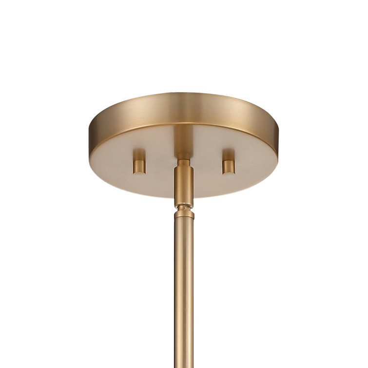Vibrant Gold 6-Light Chandelier with White Silk Shade