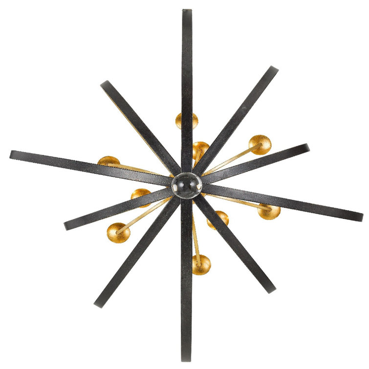 Luna English Bronze & Antique Gold 9-Light Sphere Chandelier