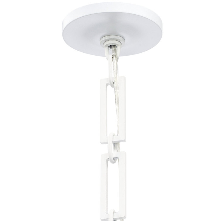 Mini Drum Pendant Light in Matte White with Antique Gold Accents