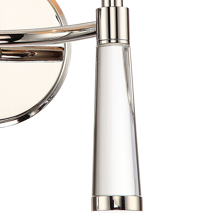Baxter Polished Nickel 2-Light Sconce with White Silk Shade
