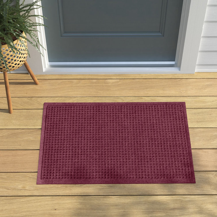 Bordeaux Rubber Outdoor Door Mat with Cube Pattern