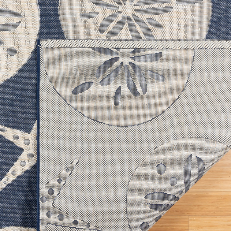 Red Abstract Synthetic Flat Woven Reversible 6' x 9' Area Rug