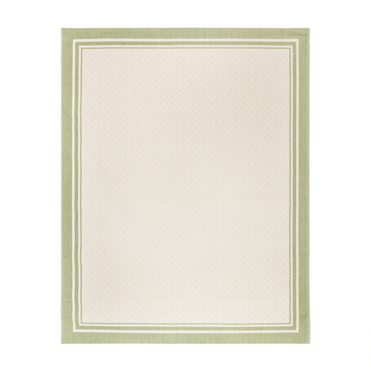 Palm/Sand 6' x 9' Synthetic Flat Woven Reversible Rug