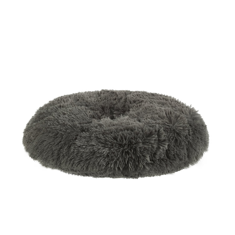 Small Dark Brown Bent Wood Faux Fur Dog Bed