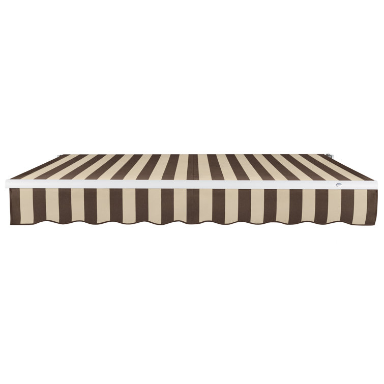 Cream Fabric Retractable Patio Awning with Aluminum Frame