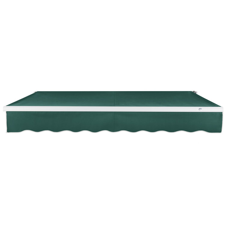 Cream Fabric Retractable Patio Awning with Aluminum Frame