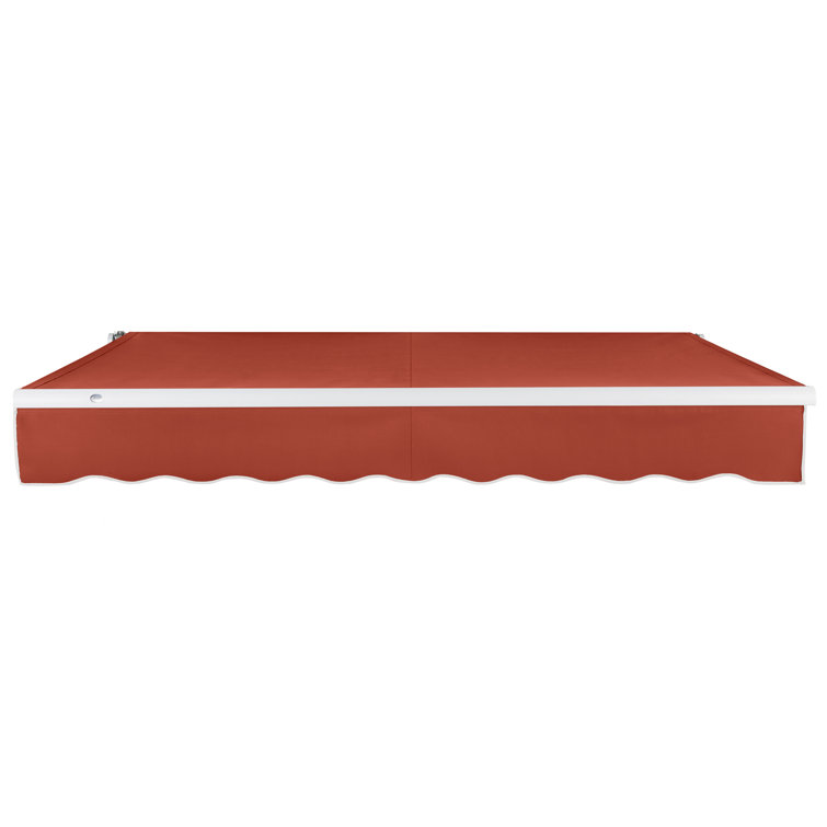 Cream Fabric Retractable Patio Awning with Aluminum Frame