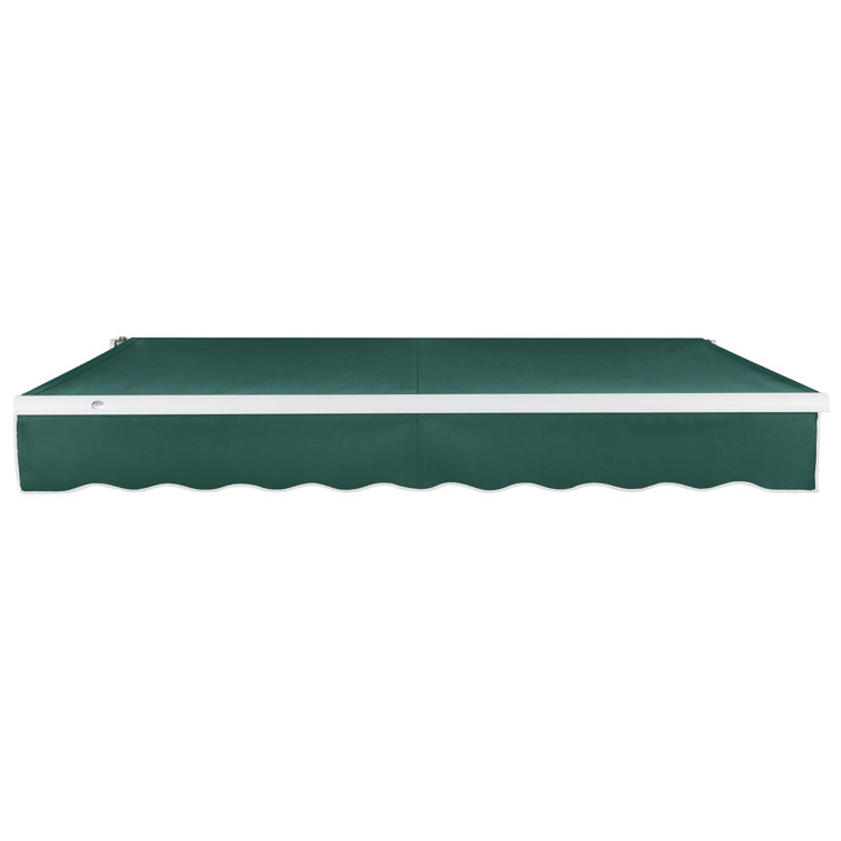 Cream Fabric Retractable Patio Awning with Aluminum Frame