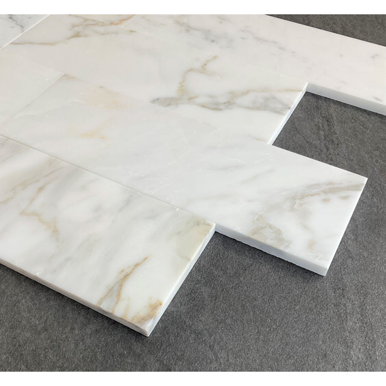Calacatta Gold Polished Marble Subway Shower Tiles