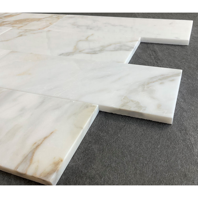 Calacatta Gold Polished Marble Subway Shower Tiles
