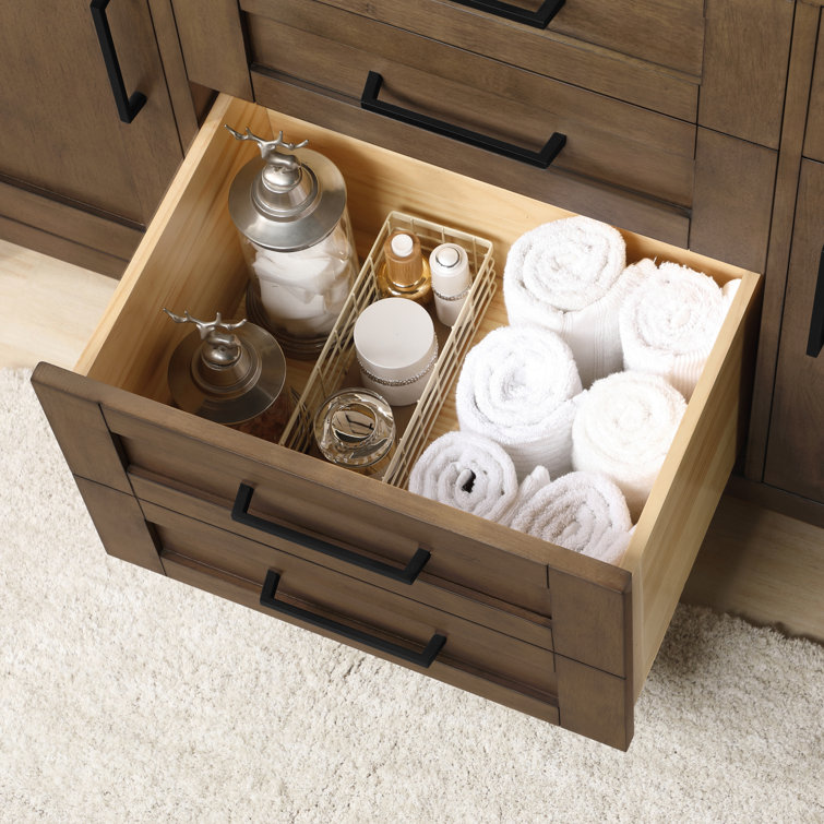 Almond Latte 48" Single Sink Bathroom Vanity with White Marble Top