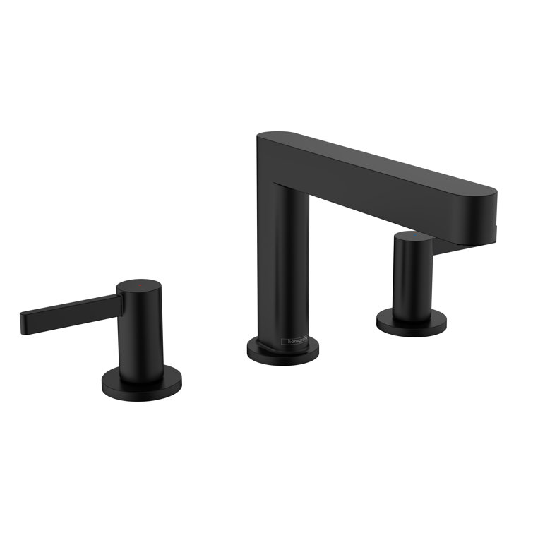 Modern Matte Black Widespread Brass Bathroom Faucet