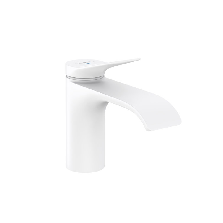 Elegante 5.5'' Modern Matte Black Single-Hole Brass Faucet with Waterfall Stream