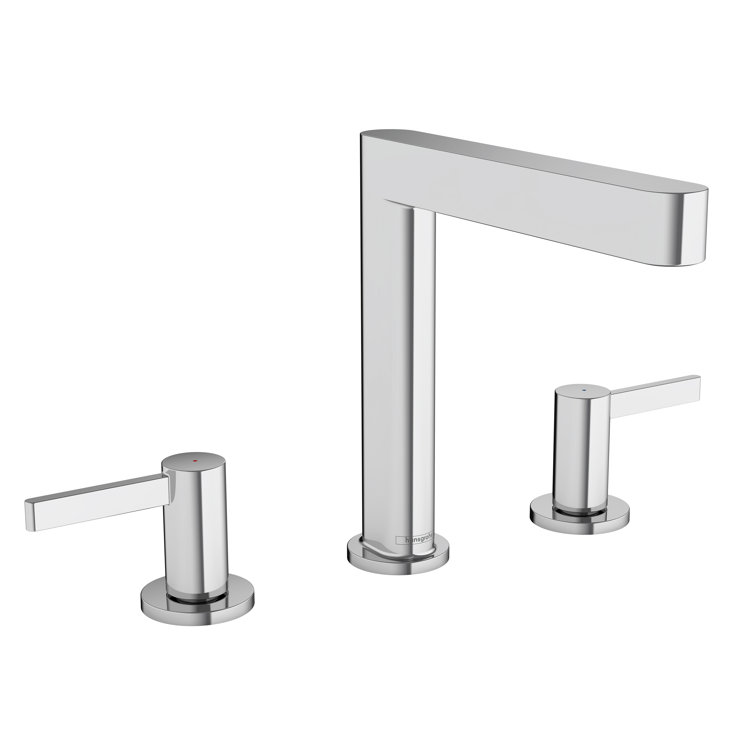 Modern Black Brass Widespread Faucet with Ceramic Disc