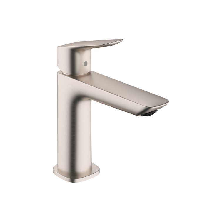 Transitional Brushed Nickel 7" Single Hole Bathroom Faucet