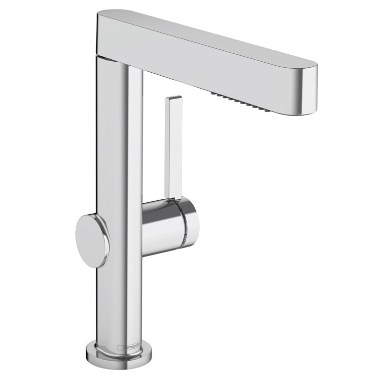Chrome Modern Single-Hole Pull-Out Spray Bathroom Faucet