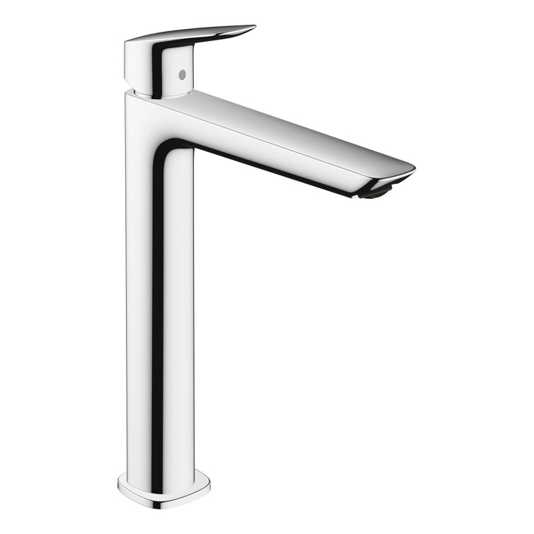Chrome Modern Single-Hole Bathroom Faucet with Brass Finish