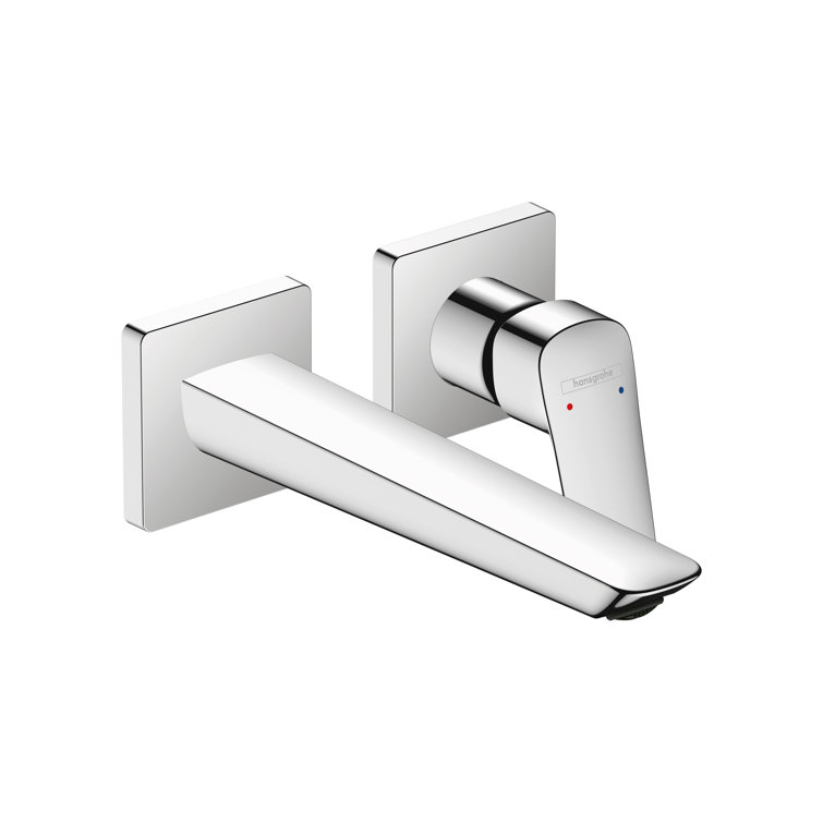 Chrome Wall-Mounted Single-Handle Brass Faucet