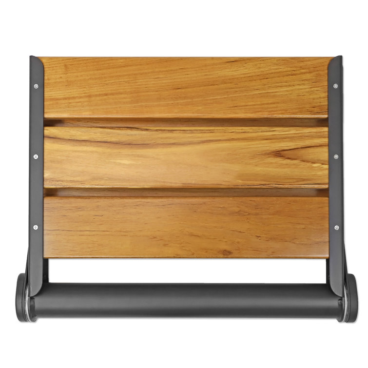 18" ADA Compliant Folding Teak Wood Shower Bench Seat