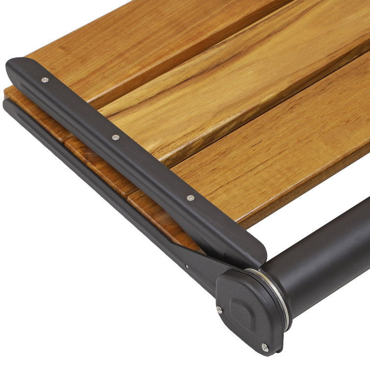 18" ADA Compliant Folding Teak Wood Shower Bench Seat