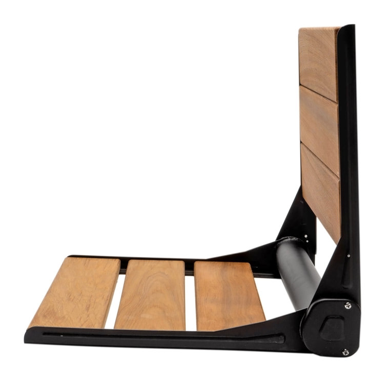 18" ADA Compliant Folding Teak Wood Shower Bench Seat