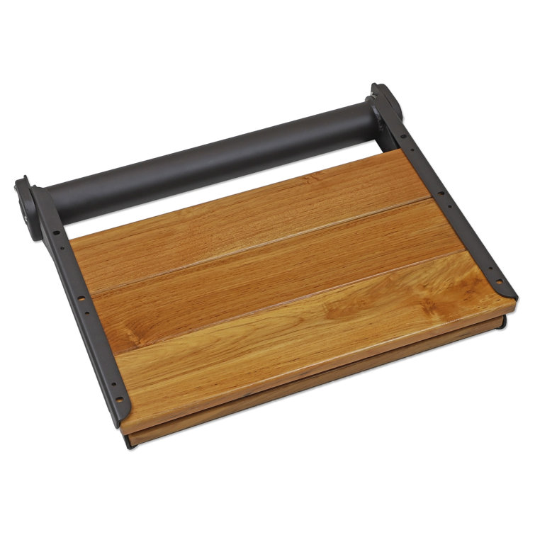 18" ADA Compliant Folding Teak Wood Shower Bench Seat