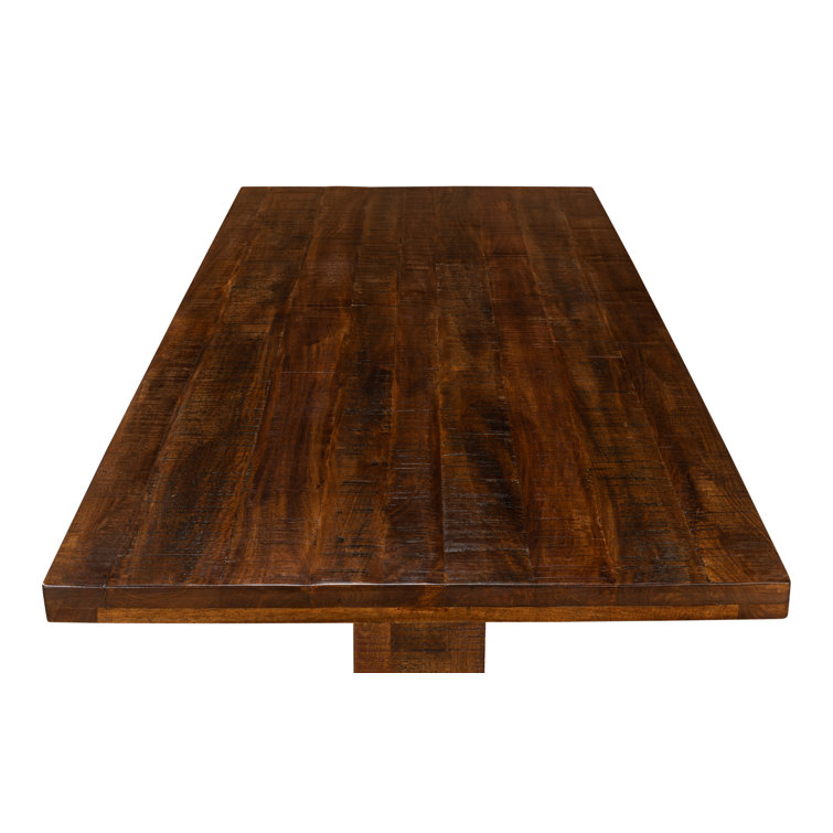 Raphael Rustic Brown Solid Mango Wood Rectangular Dining Table