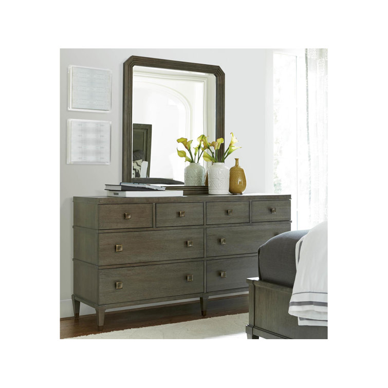 Transitional Brown Double Dresser with Dovetail Drawers