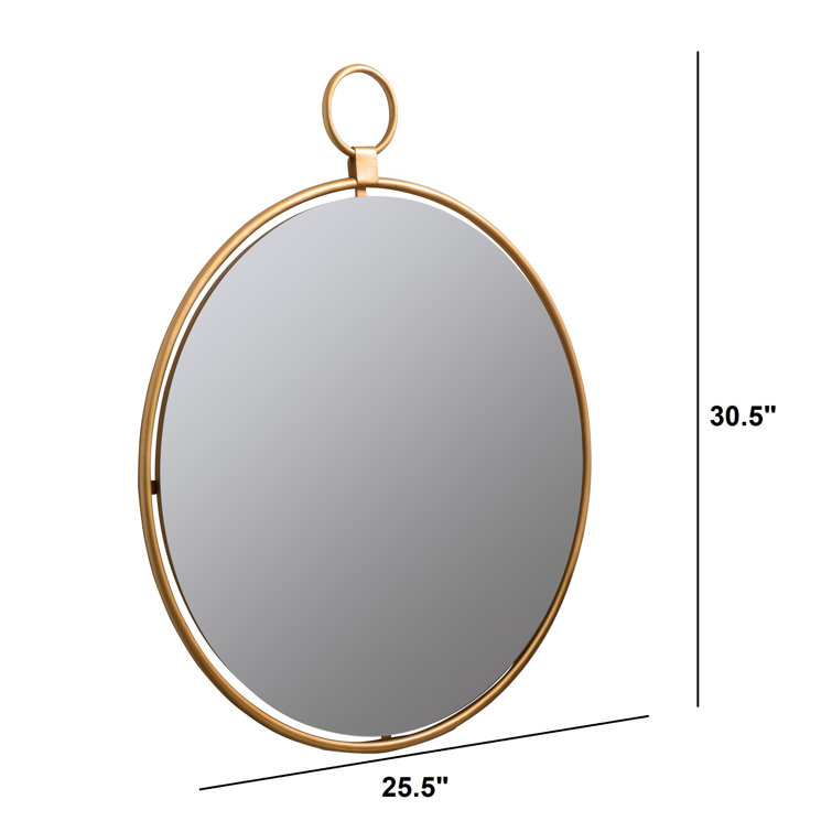 Elegant Traditional Bronze Gold Round Beveled Vanity Mirror