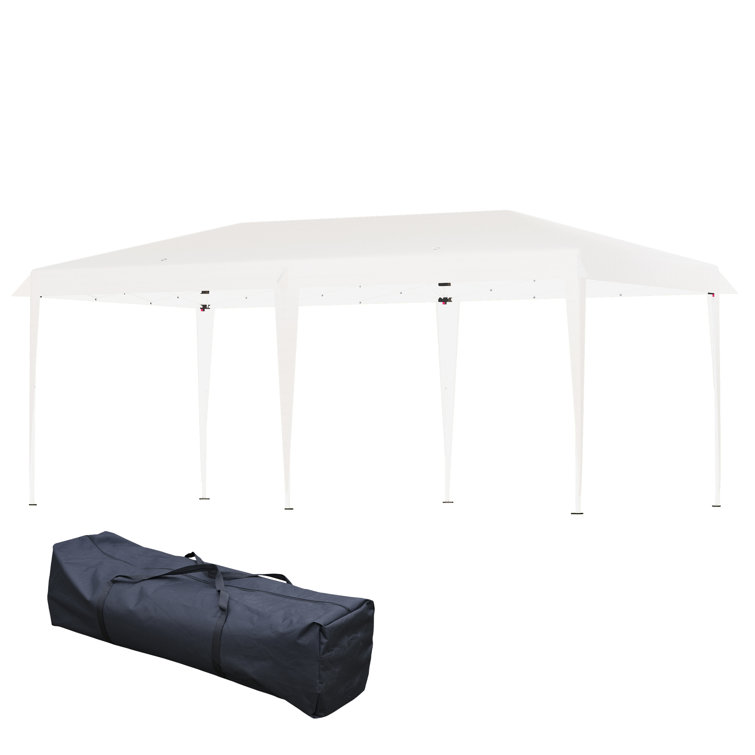 19 Ft. White Steel UV Resistant Pop-Up Canopy Tent